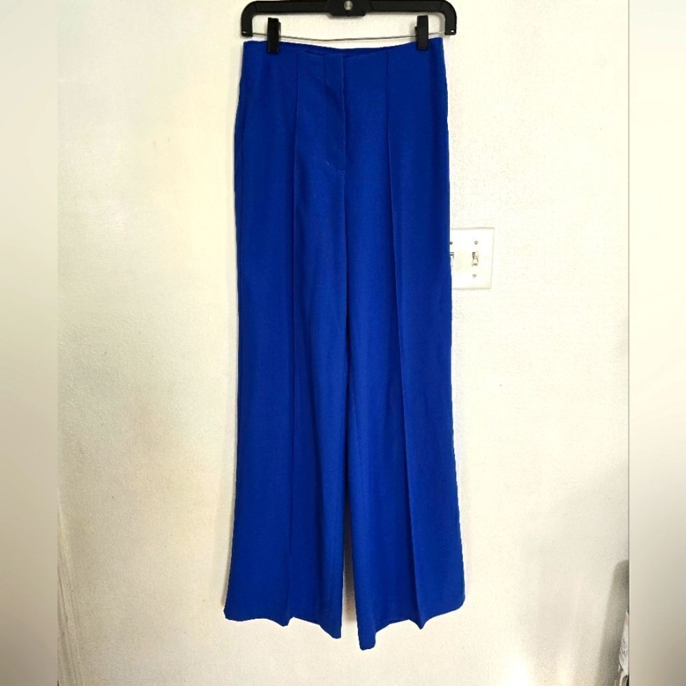 Express Wide Leg High Rise Pants In Sapphire Blue Size 0 Regular
